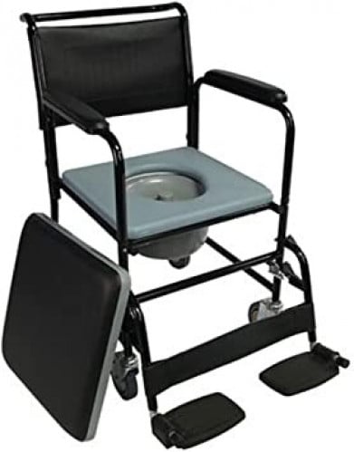 كرسي حمام بعجلات ومسند للذراعين