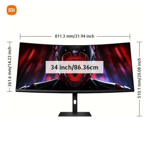 شاشة عرض شاومي منحنية للألعاب G34WQI بدقة WQHD بمع...