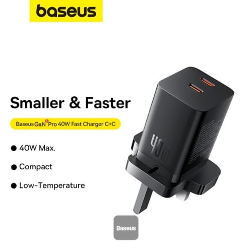 رأس شاحن سريع Baseus PD 40W ثنائي النوع C - محول ش...