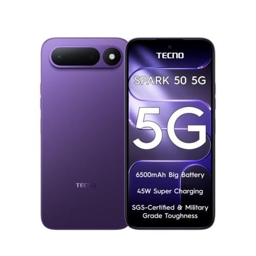 تكنو - سبارك 50 الجيل الخامس 5G بشريحتين , شاشة 6.78 بوصة 120 هرتز وبطارية 6500 مللي أمبير بشحن 45 واط - ذاكرة 128 جيجا ورام 4 جيج...