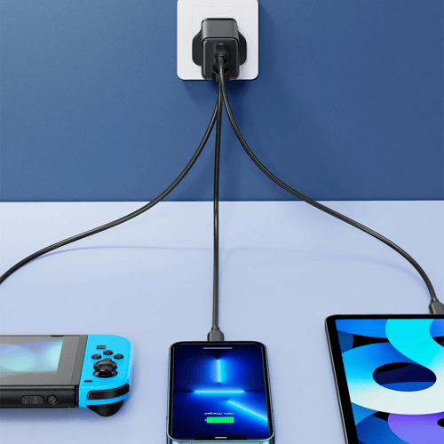 شاحن منزلي راف باور 65 واط - منفذين PD + منفذ USB