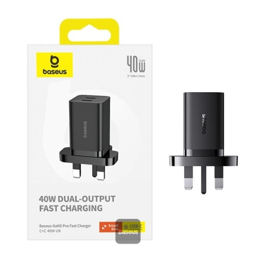 رأس شاحن سريع Baseus PD 40W ثنائي النوع C - محول ش...