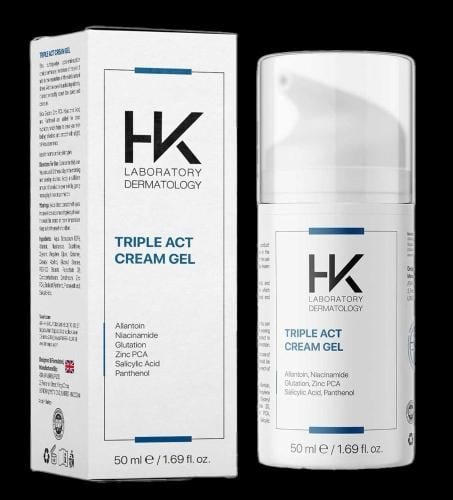 Triple Act Cream Gel" HK Laboratory Dermatology.