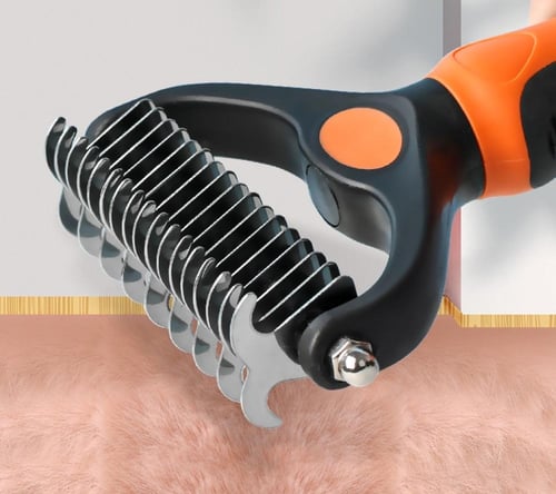 فرشاة ذات اسنان مزدوجة تمشيط شعر القطط و الكلاب بج...