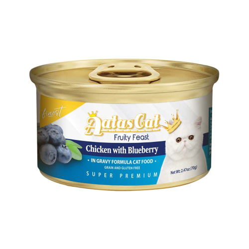 اتاس كات معلبات طعام رطب للقطط بنكهة الدجاج والتوت...