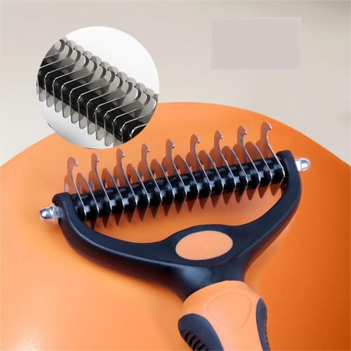 فرشاة ذات اسنان مزدوجة تمشيط شعر القطط و الكلاب بج...