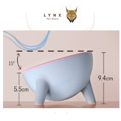 وعاء طعام للقطط و الكلاب بلاستك عالية الجرف منحني...