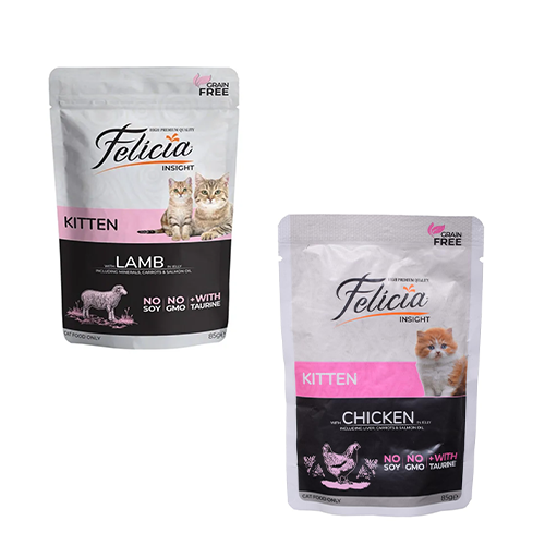 فيليسيا اظرف رطبة للقطط الصغيرة متعدد النكهات 85 ج...