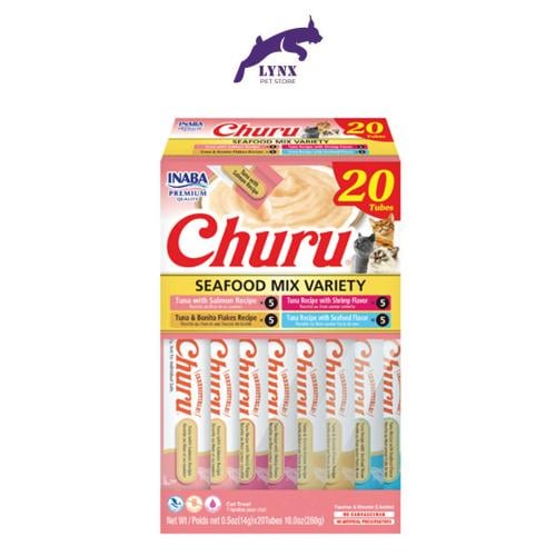 مكافآت مأكولات بحرية متنوعة للقطط 20×14 غ تشورو اي...