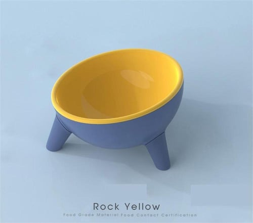 وعاء طعام للقطط و الكلاب بلاستك عالية الجرف منحني...