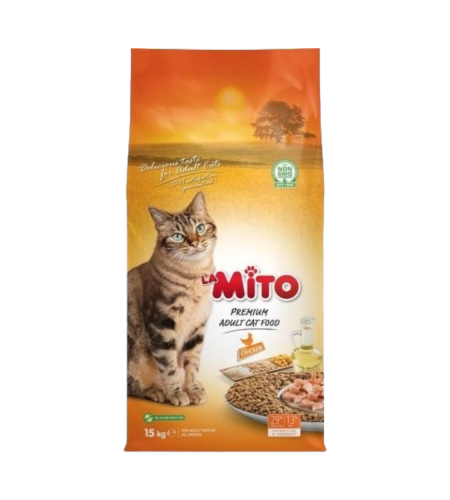 طعام جاف للقطط البالغة لاميتو بنكهة الدجاج - 15 كي...