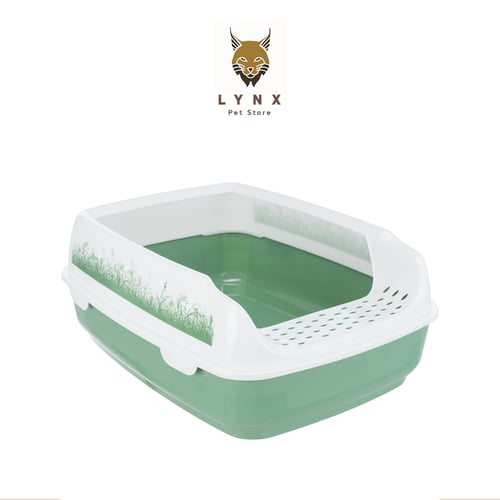 ديلو صندوق رمل للقطط الصغيرة مفتوح مع حافه من تريك...