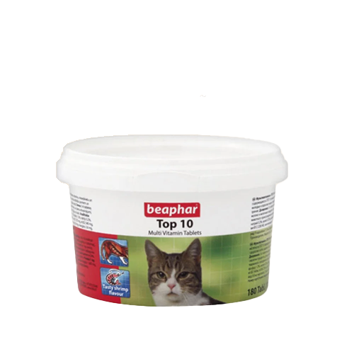بيفار توب مكمل غذائي 10 فيتامينات للقطط لزيادة الن...