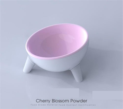 وعاء طعام للقطط و الكلاب بلاستك عالية الجرف منحني...