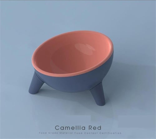 وعاء طعام للقطط و الكلاب بلاستك عالية الجرف منحني...