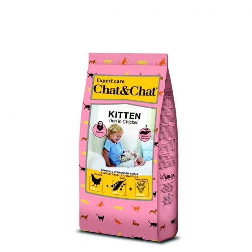 شات اند شات طعام جاف للقطط الصغيرة بالدجاج والبازل...