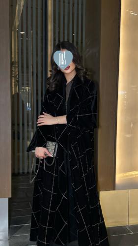 Velvet abaya with full embroidery