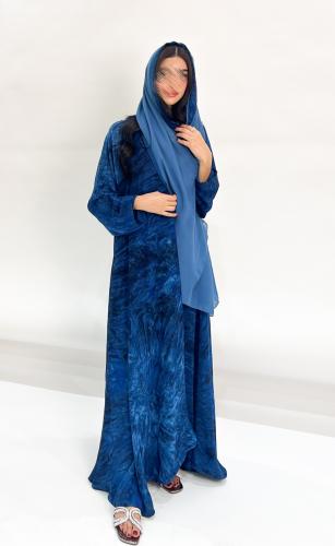 Sky blue double face abaya