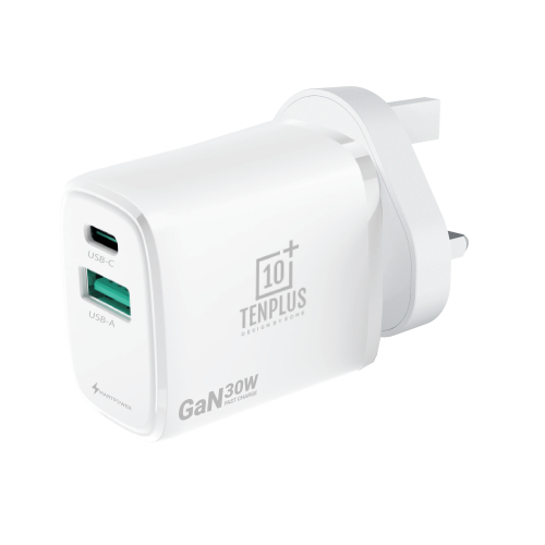 تن بلس شاحن جداري 30 واط - ابيض