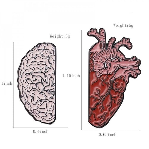 دبوس قلب و دماغ