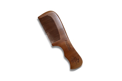 مشط شعر خشب طبيعي باستيل