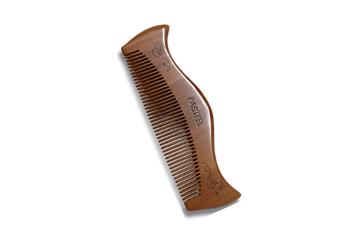 مشط شعر خشب طبيعي باستيل