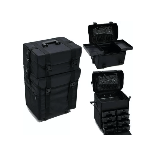 شنطة مكياج قماش تروللي بعجلات من باستيل