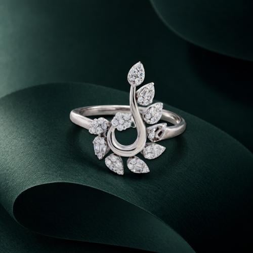 خاتم فضة 925 بتصميم أوراق – Brilloria