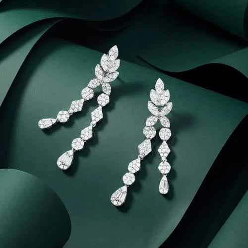 حلق فضة 925 طويل متدلٍ – Shimmeré