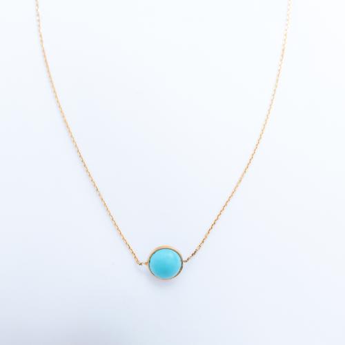 تعليقة فضة مع حجر فيروز أو لؤلؤ