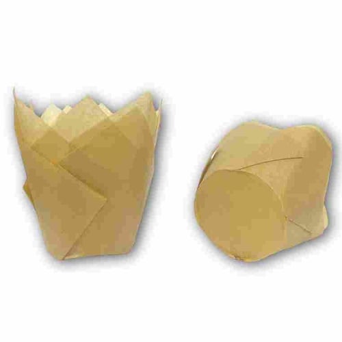 كب كيك توليب 25 قطعه لون بني فاتح