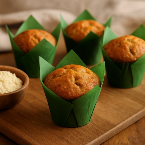 كب كيك توليب 25 قطعه لون اخضر