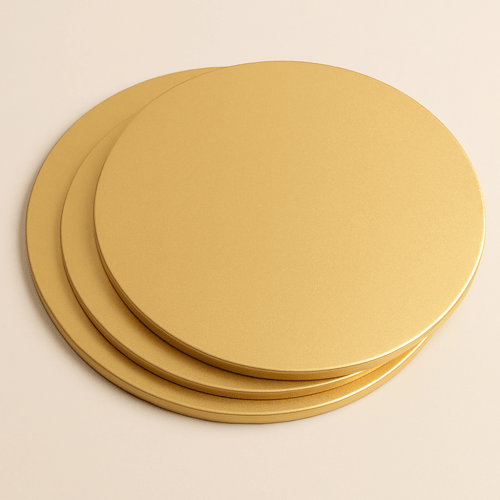 قاعدة كيك دائري لون ذهبي 10 كيلو مقاس 18 سم