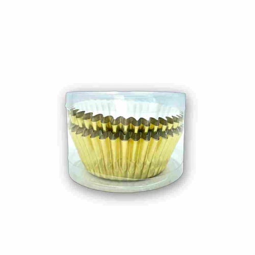 كب كيك ورقي مغلف بالألمنيوم لون ذهبي اصفر