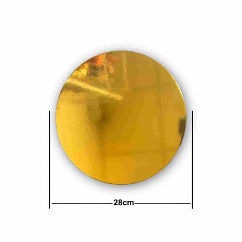 قاعدة كيك دائري لون ذهبي 10 كيلو مقاس 28 سم