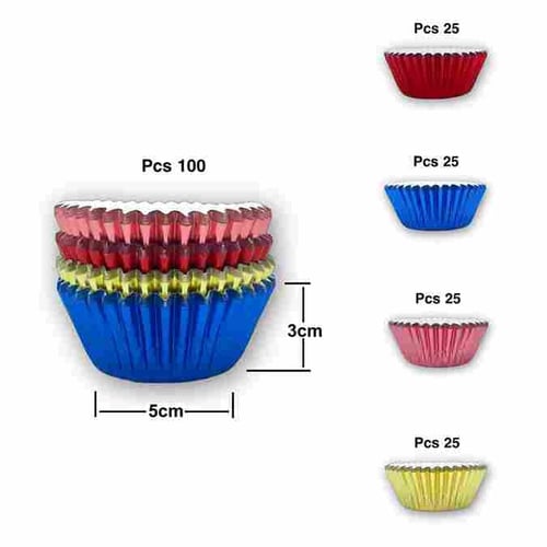 كب كيك ورقي مغلف بالالمنيوم 2 مقاس 110