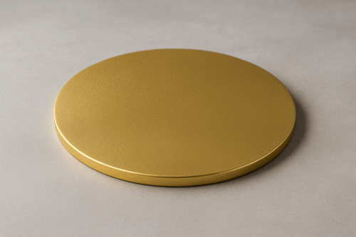 قاعدة كيك دائري لون ذهبي مقاس 22 سم 6 قطع