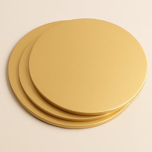 قاعدة كيك دائري لون ذهبي 10 كيلو مقاس 10 سم