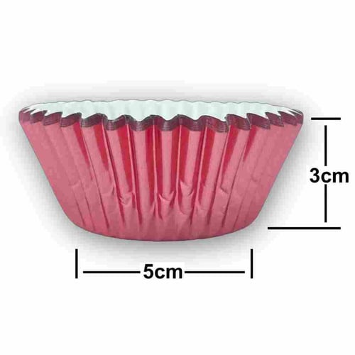 كب كيك ورقي مغلف بالألمنيوم لون ذهبي احمر