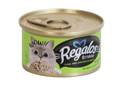 ريقالوس طعام رطب للقطط التونا و الدجاج بالمرق