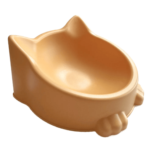 وعاء طعام للحيوانات الأليفة على شكل وجه قطة