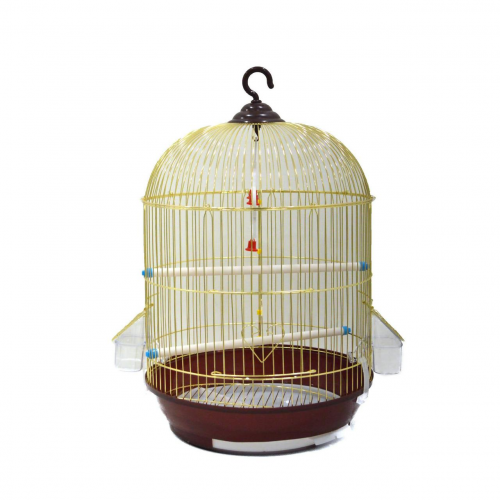 قفص طيور دائري ذهبي