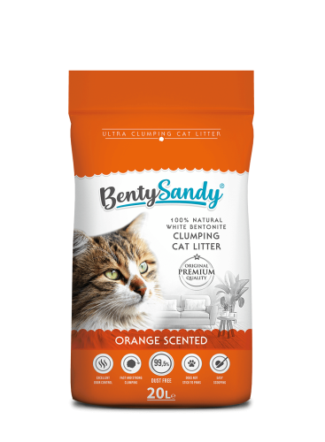 رمل قطط برائحة البرتقال 20 لتر bentysandy