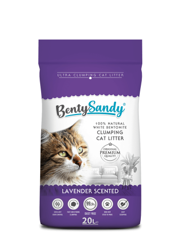 رمل القطط برائحة للافندر 20 لتر bentysandy