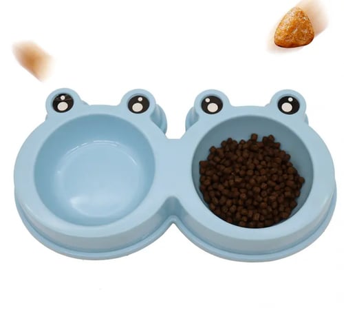 وعاء مزدوج بلاستيك المقاوم للصدأ أواني طعام للحيوا...