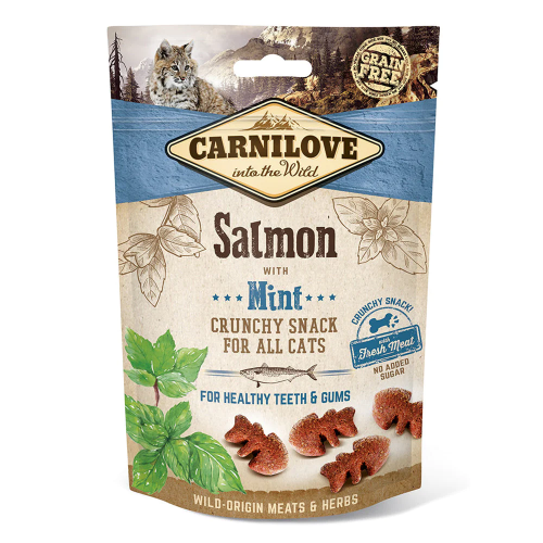 كارنيلوف مكافأة مقرمشة سلمون مع النعناع للقطط البا...