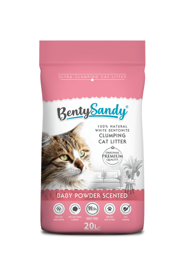 رمل قطط بيبي باودر 20 لتر bentysandy