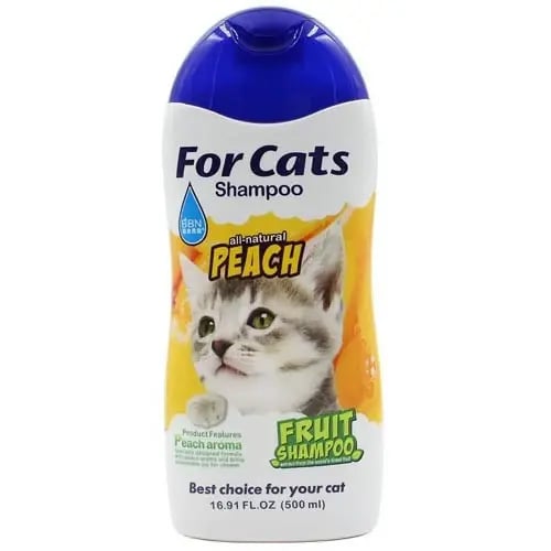 Cat shampoo with peach scent, deep cleaning, 500 m...