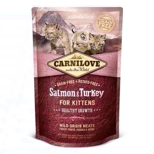 كارنيلوف طعام جاف للقطط الصغيرة سالمون وديك رومي