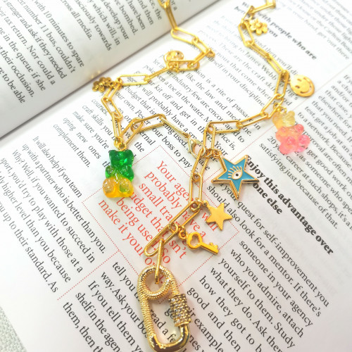 Gummy bear chain necklace 50cm length
